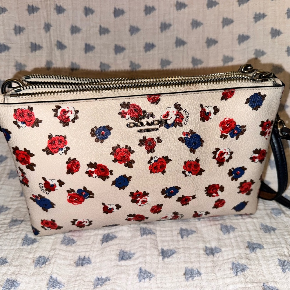Coach White Floral Crossbody